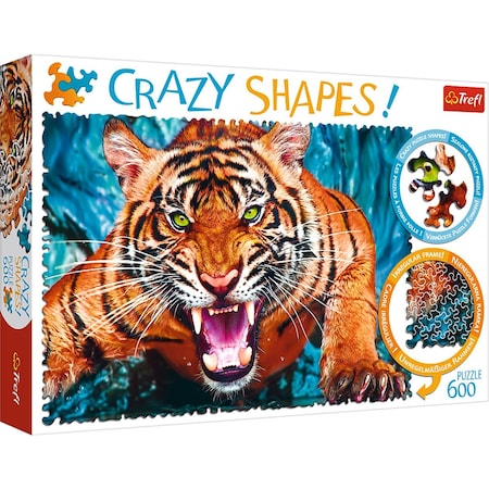 Trefl -11110 Crazy Shape Facing a Tiger Jigsaw Puzzle - 600 Piece Trefl-11110